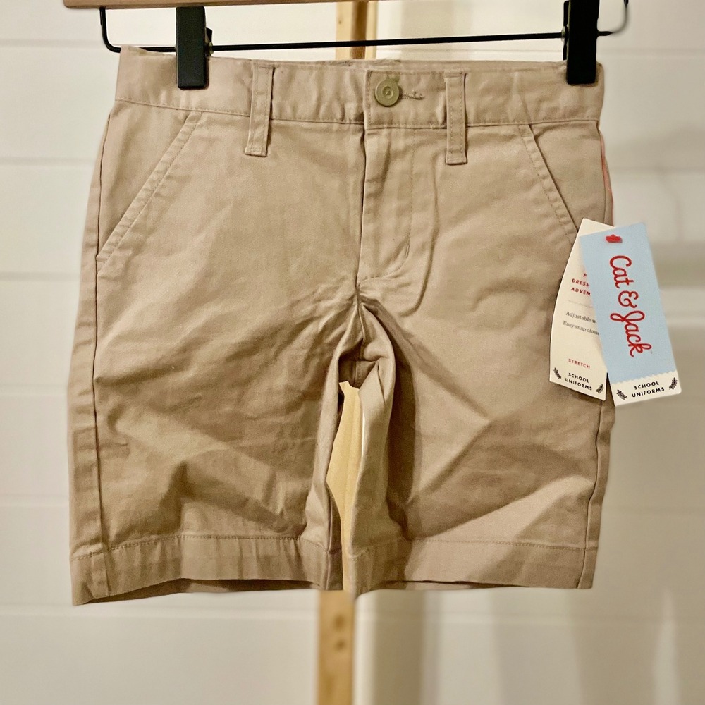 Cat Jack Boys Khaki School Uniform Stretch Shorts Size‎ 4
